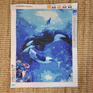 Diamond Dotz Painting‎ Killer Whales Bling Finished Unframed 19.5X16